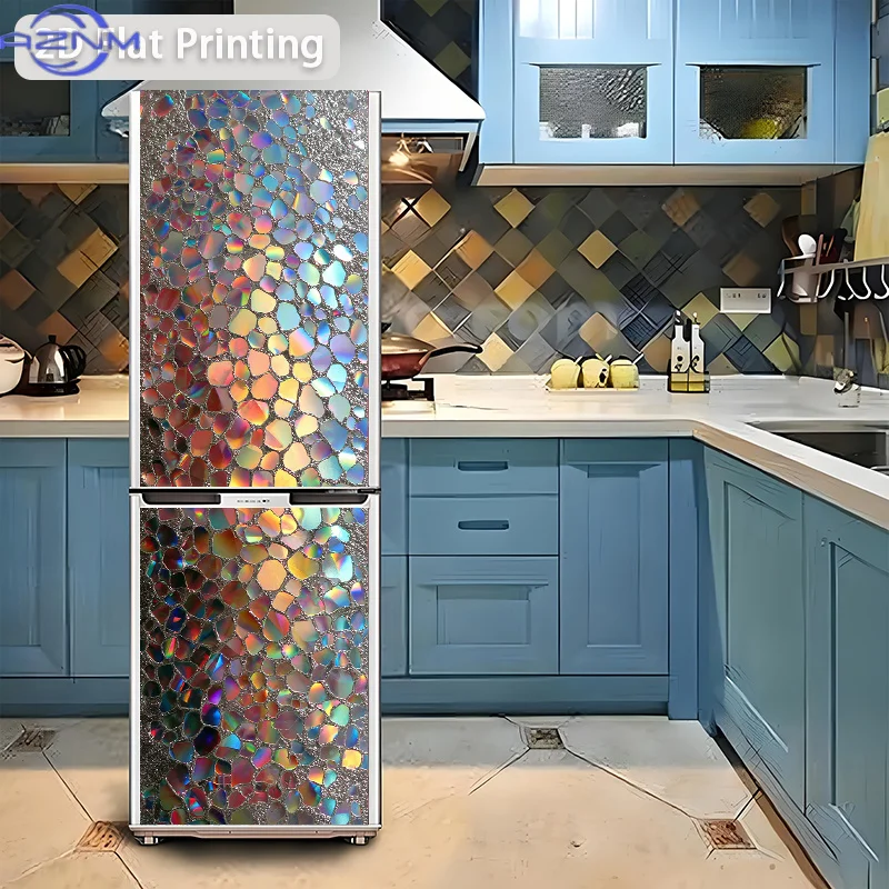 [Printing] Refrigerator Sticker [60×180 Cm] Dazzling Glazed Light Wall Sticker Decoration Wallpaper Self-Adhesive Self-Adhesiv view 4