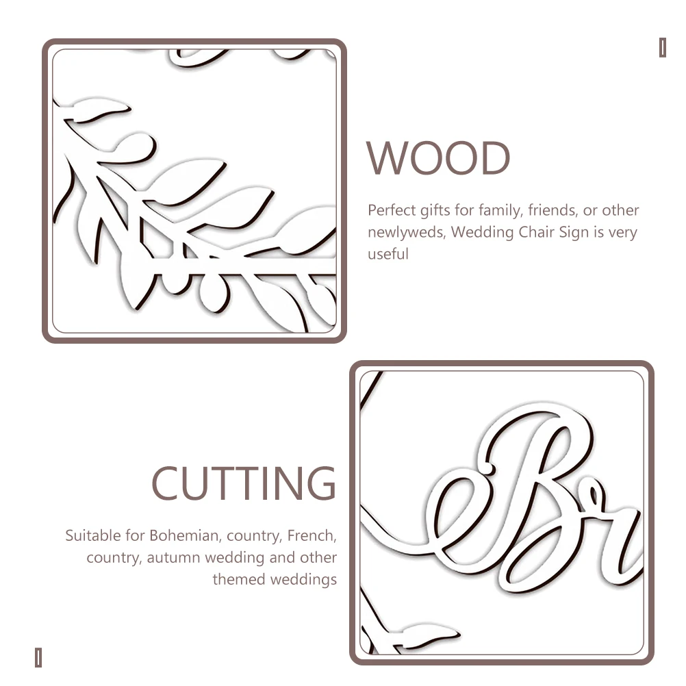 

1 set Wedding Chair Signs Decorations for Bride Groom Bridal Shower Engagement Party Country Bohemian Autumn Ceremony Reception