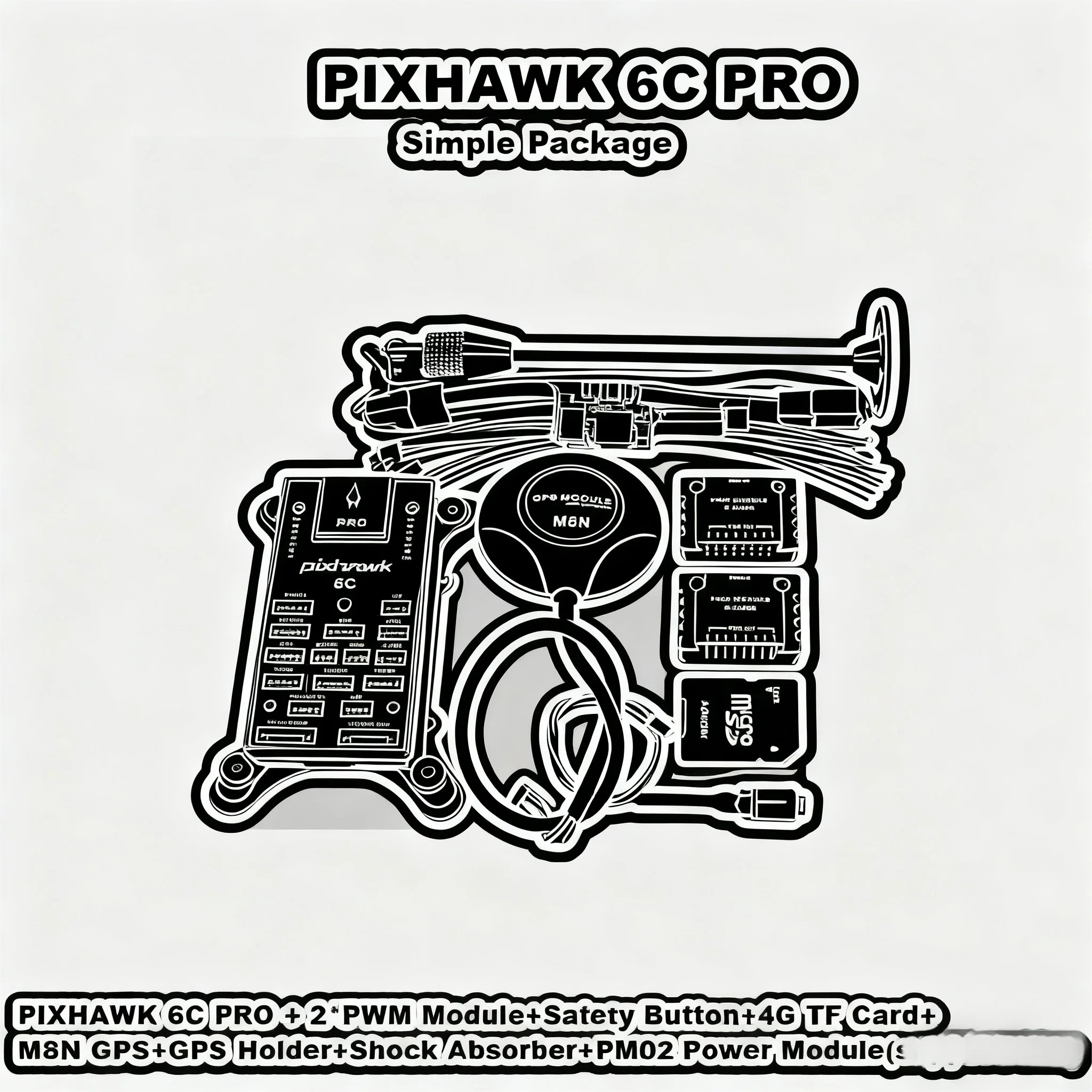 PIXHAWK 6C PRO FMUV6C Ardupilot PX4 32ビット フライトコントローラー オートパイロット 4G SDカード内蔵 安全機能内蔵 ブザー付き ヘリコプター 飛行機 ローバー ボート