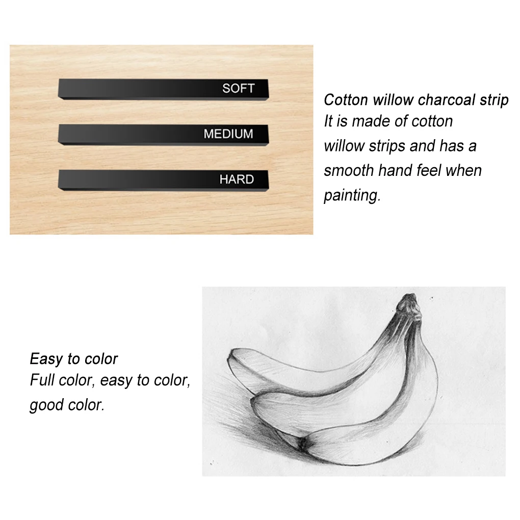 18pcs Graphite Sticks Lightweight Portable Compressed Sticks Square Drawing Pencils Set Compressed for Crafts Sketching