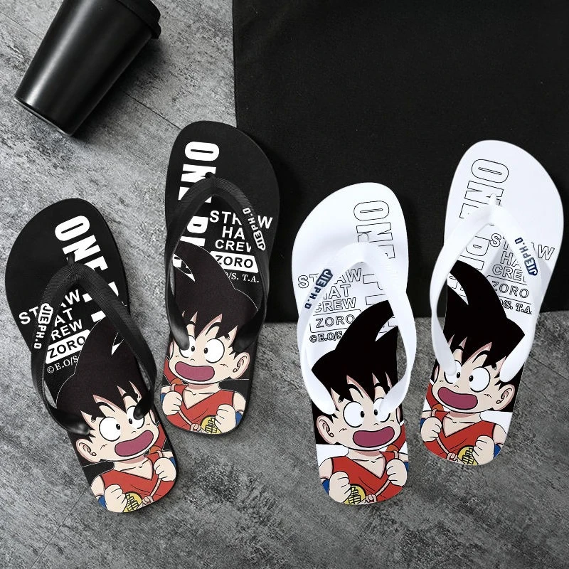 Dragon Ball Son Goku ภาพยนตร์และโทรทัศน์อุปกรณ์ต่อพ่วงแฟชั่น Flip Flops คู่ฤดูร้อนลื่นและสิ่งสกปรก Cool รองเท้าแตะ