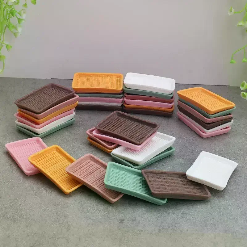 10 szt. Miniaturowe naczynia kuchenne do domku dla lalek, talerze, talerzyki deserowe, talerze na chleb, model, ozdoby, zabawki, akcesoria do domku dla lalek