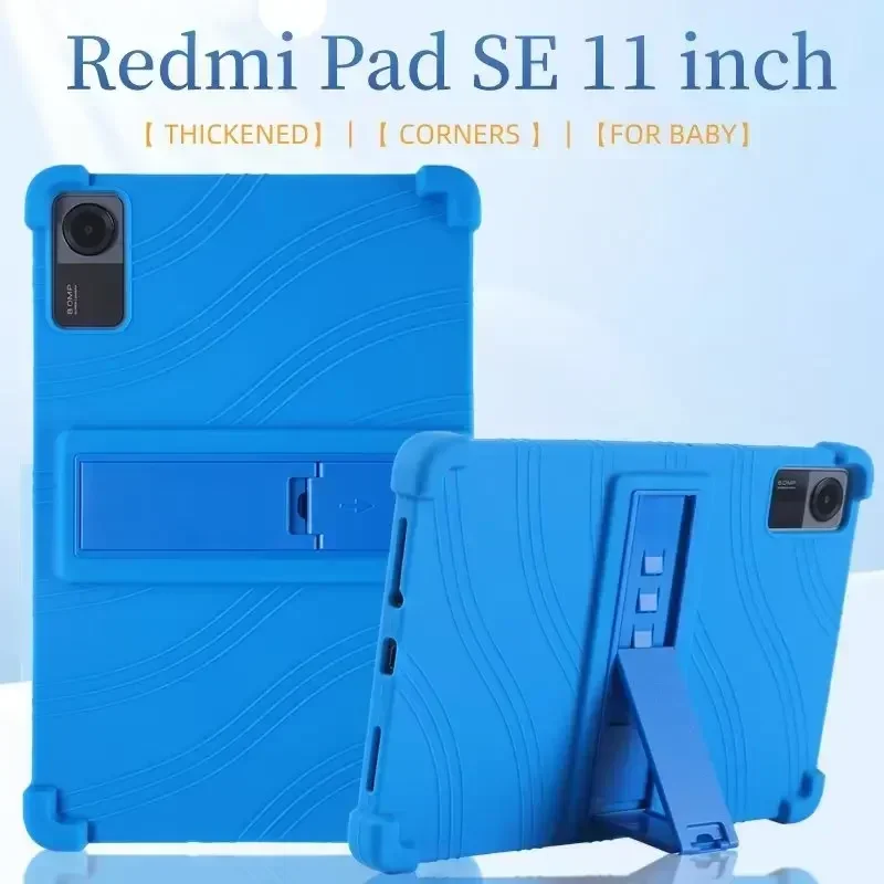 For Xiaomi Redmi Pad SE 11 Inch 2023 Kid Case Soft Silicon Cover for Redmi Pad SE 11 Stand Shockproof Tablet Cover Coque Capa