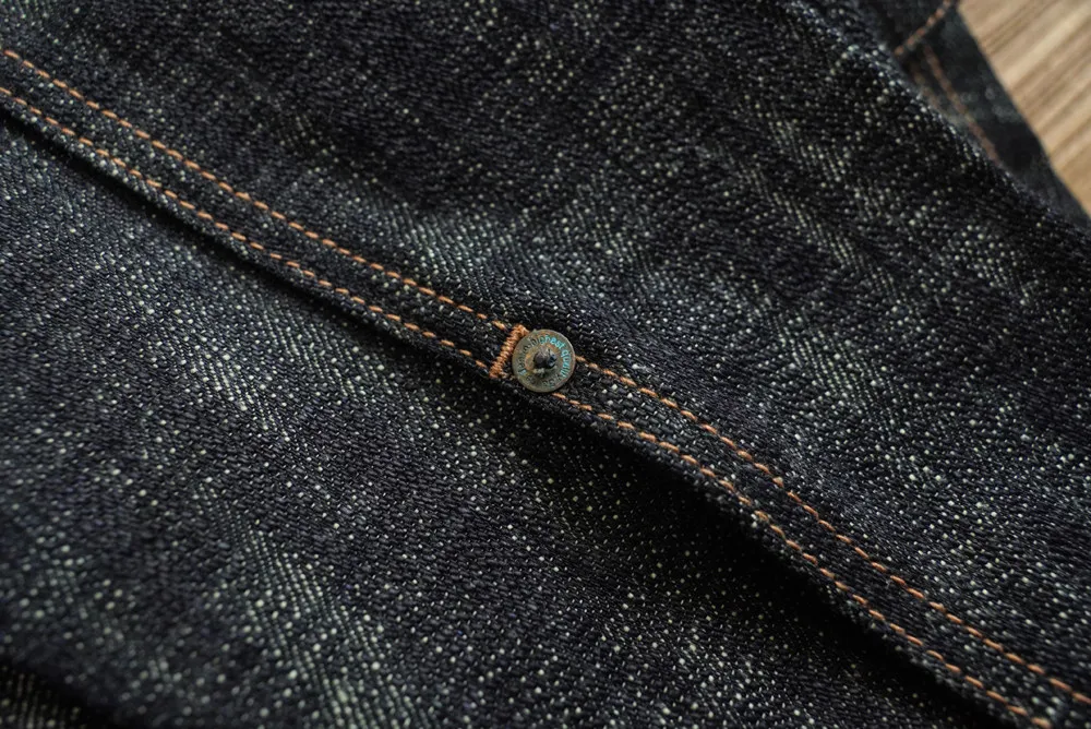 Sauce Zhan Men's Denim Jacket 20oz Heavyweight Selvedge Denim Slub Yarn Double-Dyed Year of The Snake Edition Loose Fit