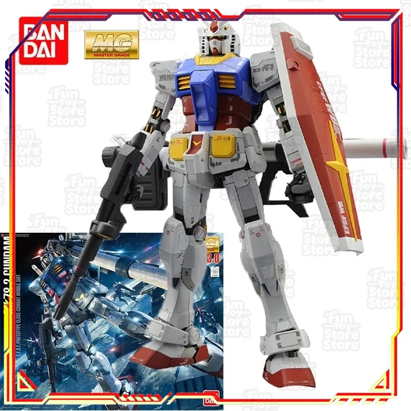 Bandai Gundam RX-78-2 MG 1/100 MASTER GRADE 3.0 Modellbausatz Actionfigur Mobile Suit Anime Spielzeug Bausatz für Jungen