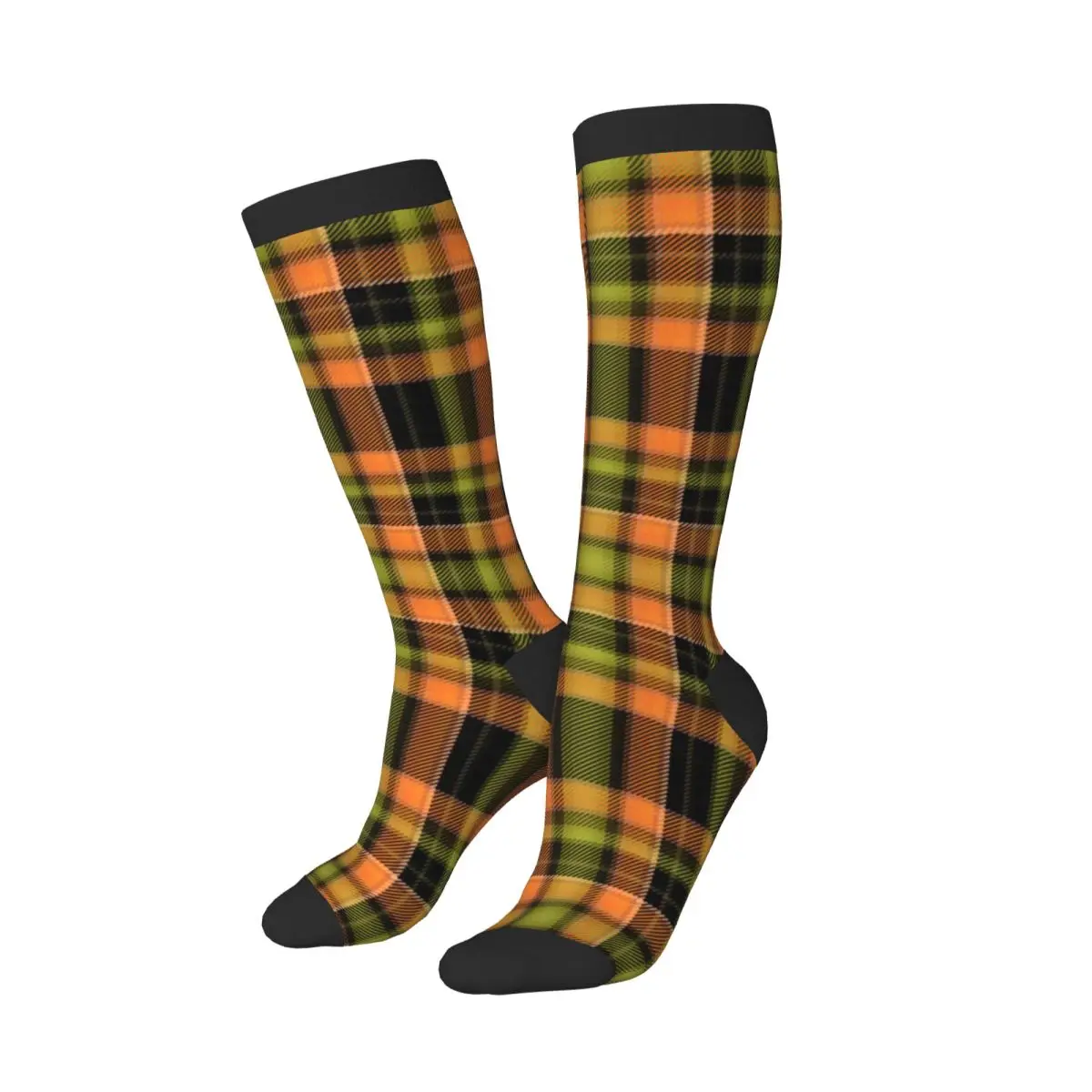 High Socks Tartan Plaid Pattern Over Knee Socks Streetwear Long Hosiery for Daily