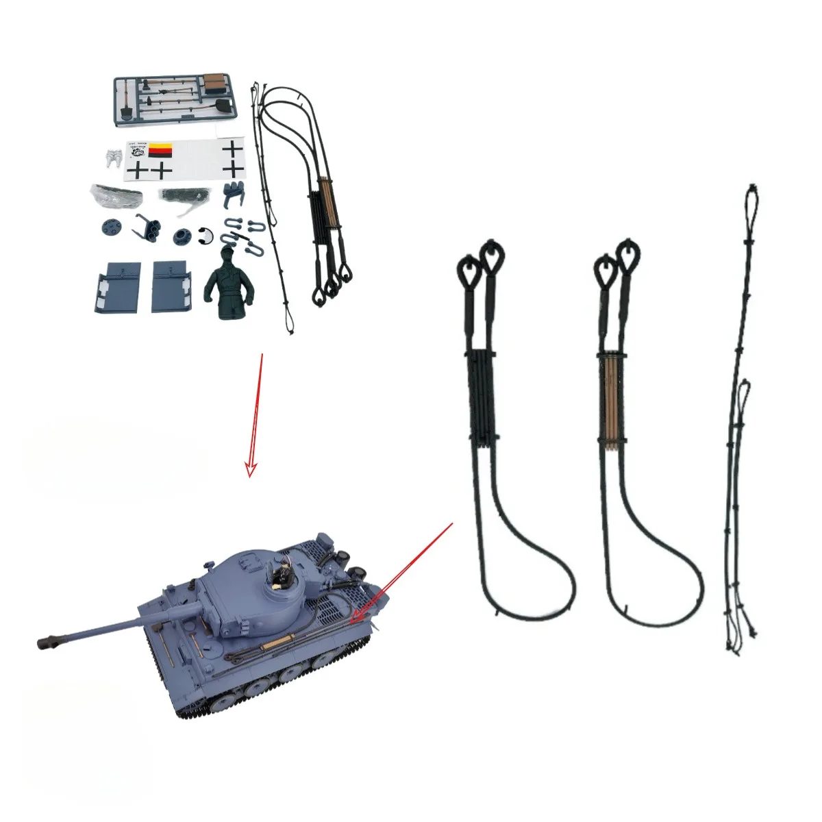 1/16 Henglong Tank 3818 Tiger Auto piezas de montaje (excluyendo tanques con control remoto)