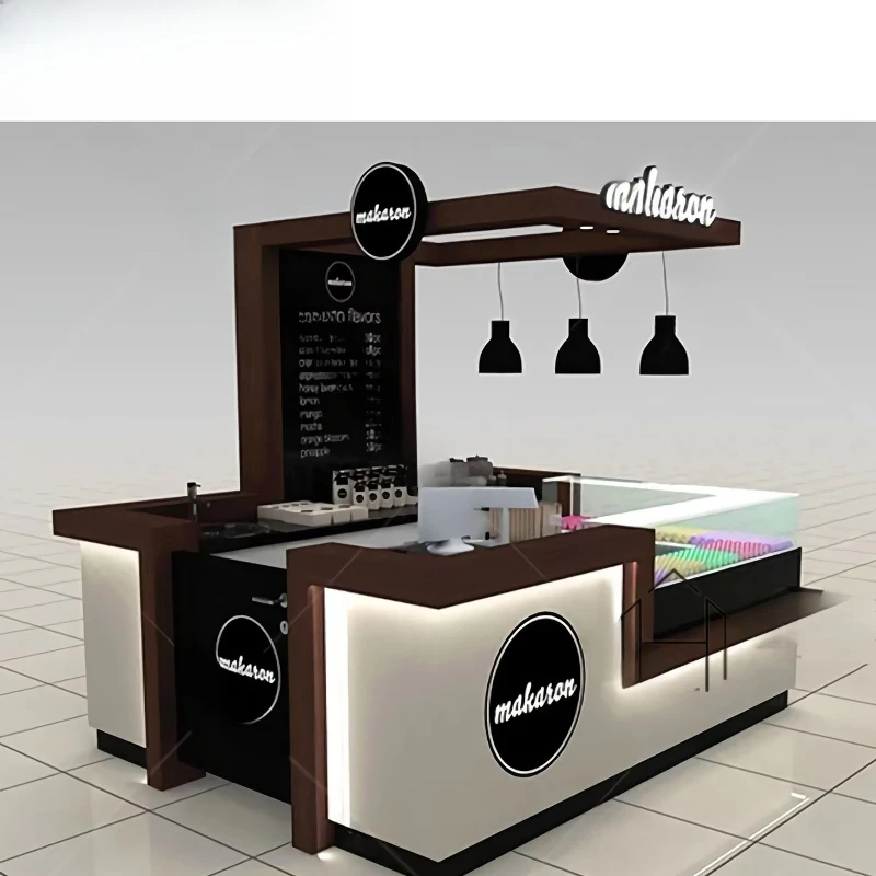 

Interior decoration Solid wood small cafe High quality indoor shopping mall Food cabinet