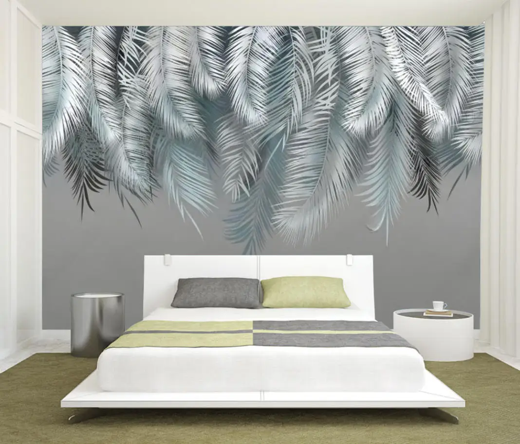 

Индивидуальные обои с изображением европейских тропических лесов, настенная роспись с изображением листьев, украшение для дома, гостиной, спальни, 3d обои, papel de parede