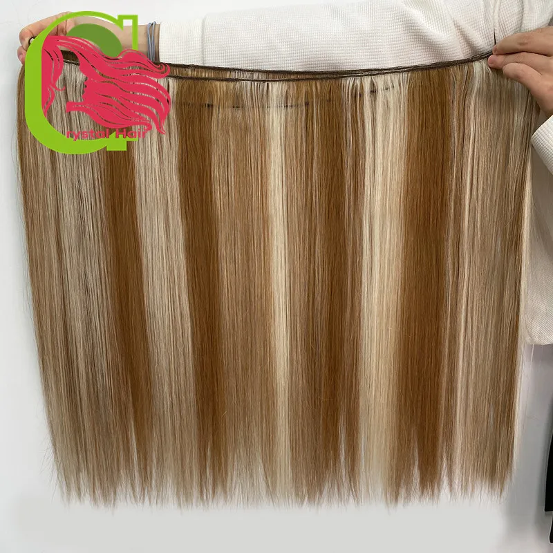 Extensiones de cabello humano 100%, mechones de pelo sin procesar, liso, venta al por mayor