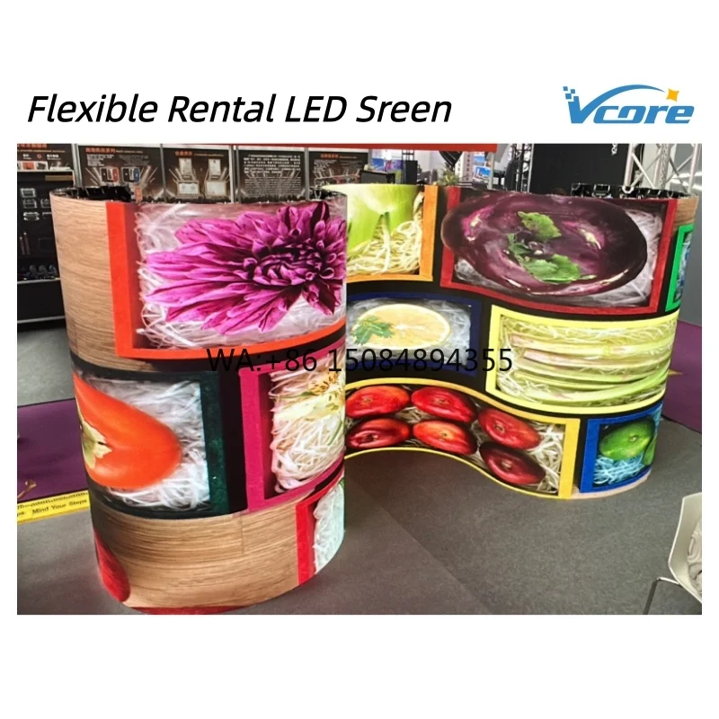 Indoor P2.6mm Outdoor Customizable Cylindrical LED Screen Soft Flexible Module Seamless Splicing 3D Effect Circle GOB Display