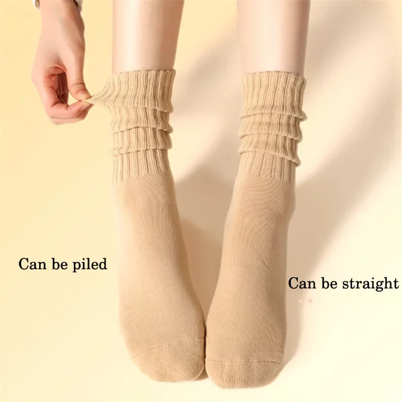 6 pairs of women’s mid leg pleated socks, suitable for casual clothing, daily comfortable and soft texture 3 6 pairs of women's mid leg pleated socks, suitable for casual clothing, daily comfortable and soft texture 3