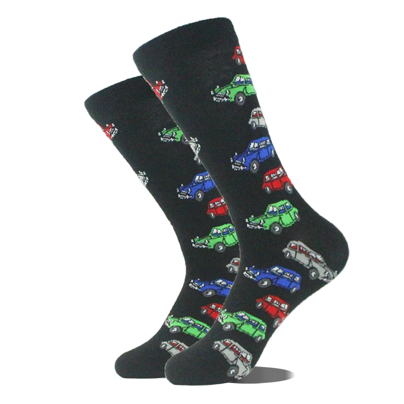 Happy Funny Socks Men Alien Design Dog Panda Shark Penguin Frog Skarpetki Sokken Unisex Hip Hop Big Size Skateboard Divertidos