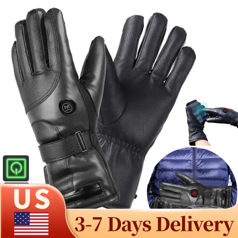 

Rechargeable Heated Gloves 3 Temperature Levels Waterproof Heating Gloves Cold Weather Gloves for Outdoor Cycling Skiing Hiking