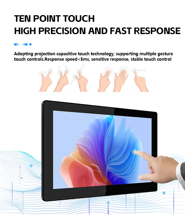 10-дюймовый сенсорный экран Android 11, 13, 14, планшет с дисплеем Poe, настенный настольный рекламный планшет с пластиковым корпусом