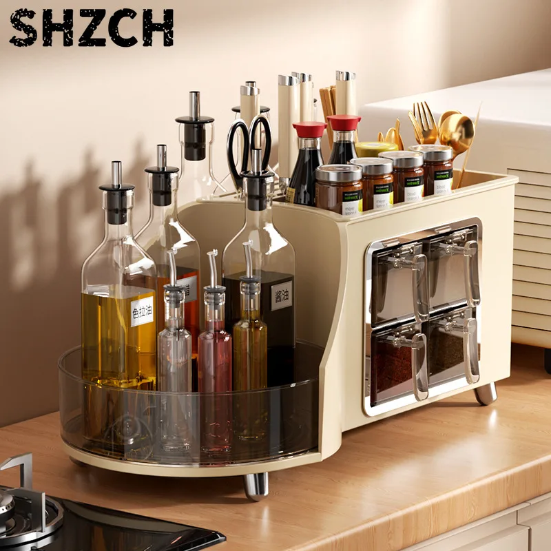 kitchen-condiment-rack-countertop-chopstick-knife-holder-multi-functional-seasoning-supplies-plastic-storage-rack