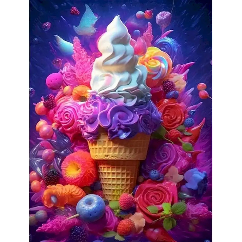 

GATYZTORY Coloring By Numbers Colorful Ice Cream Drawing On Canvas Handpainted Picture By Numbers Canvas Craft Home Decor