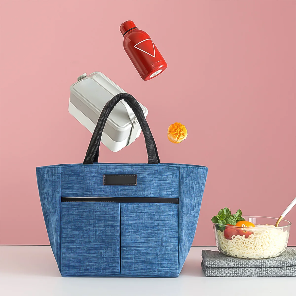 

Lunch Box Bag Aluminum Foil Lunchbox Portable Bento Picnic Cationic Dragon Cloth Tote