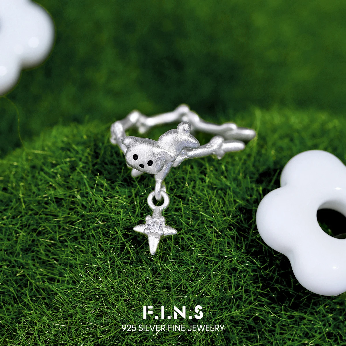 

F.I.N.S 1 шт. оригинальные серьги-клипсы из стерлингового серебра 925 пробы с милой собакой и звездой, серьги-манжеты, ювелирные изделия для катиля