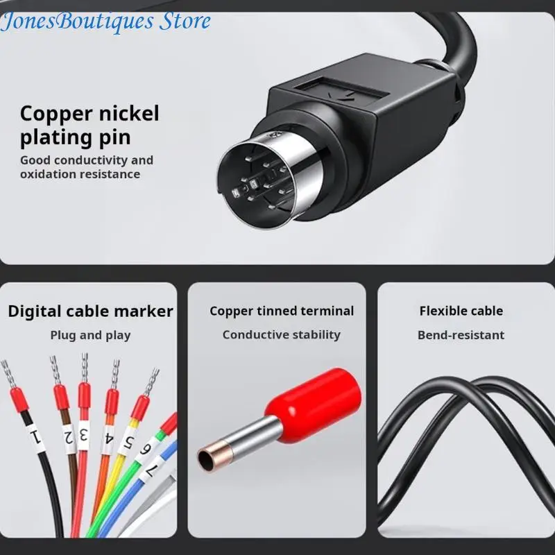 6/8Pin Male Header Programming Cable With Clear Number Marking for RS232/RS422/RS485 Communication Cable Replacement W8KE