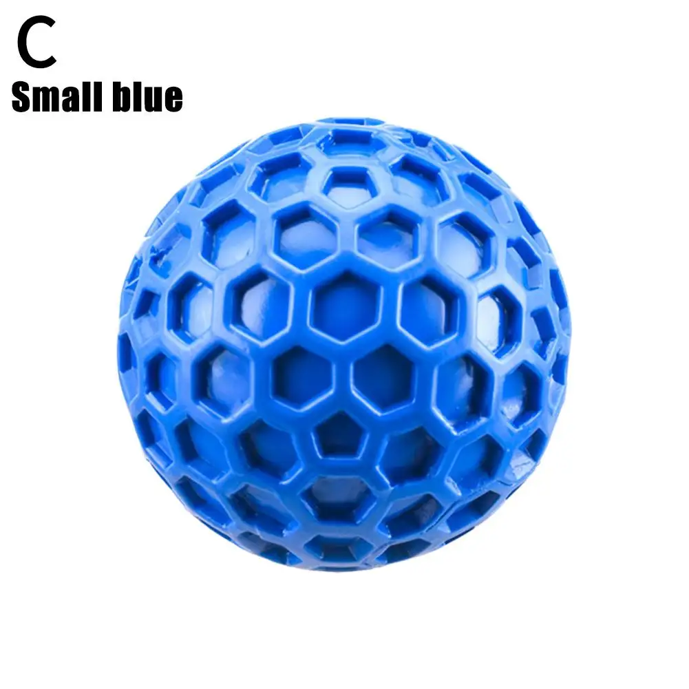 1Pc Dog Toys Bite Resistant Interactive Throwing Sound Teething Pet Clean Balls Products Teeth Natural Rubber Honeycomb Toy R9J9
