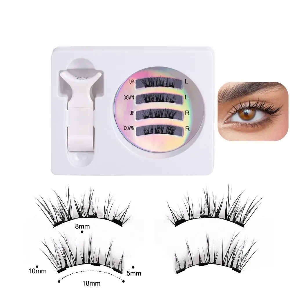 ติดทนนานขนตาแม่เหล็กธรรมชาติชุด 3D กาวขนตาปลอม Wispy ยาว Reusable Manga Lashes Lashes Extension