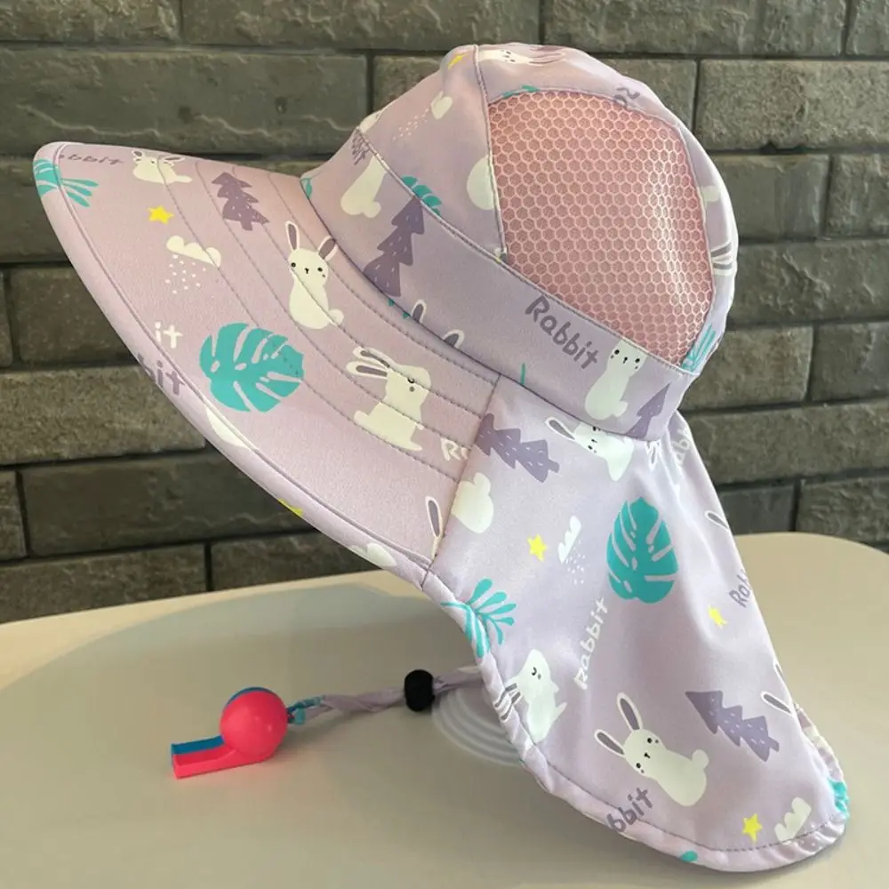 

Bucket Cap Summer Baby Hat Neck Ear Cover Wide Brim Children's Sunscreen Hat Anti UV Breathable Kids Beach Caps Outdoor Sports