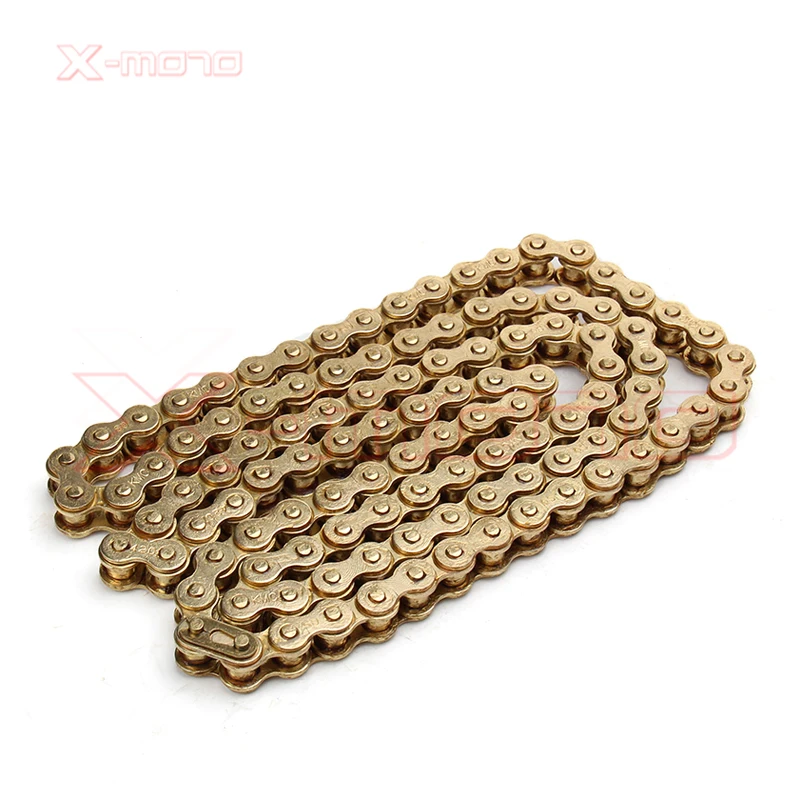 Gold KMC 420 102/104/108 links GOLD O-RING chain 50 70 90 110 125cc dirt bike/pit bike 420 chain can choose thelinks you want