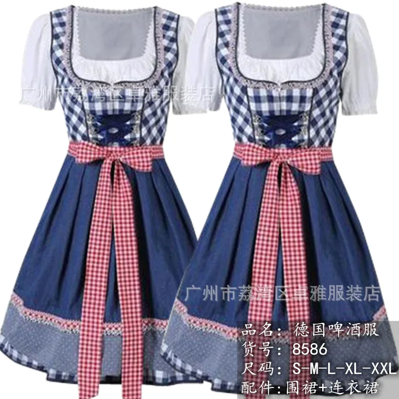 زي مهرجان البيرة للهالوين زي الخادمة البافارية زي أداء المسرح ملابس ذات استخدام خاص عبر الحدود #3