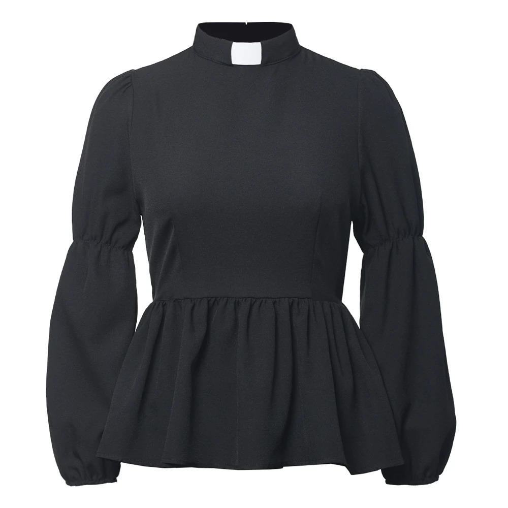 قميص رجال الدين بياقة كاهن تبويب للنساء زي الكنيسة الكاثوليكية