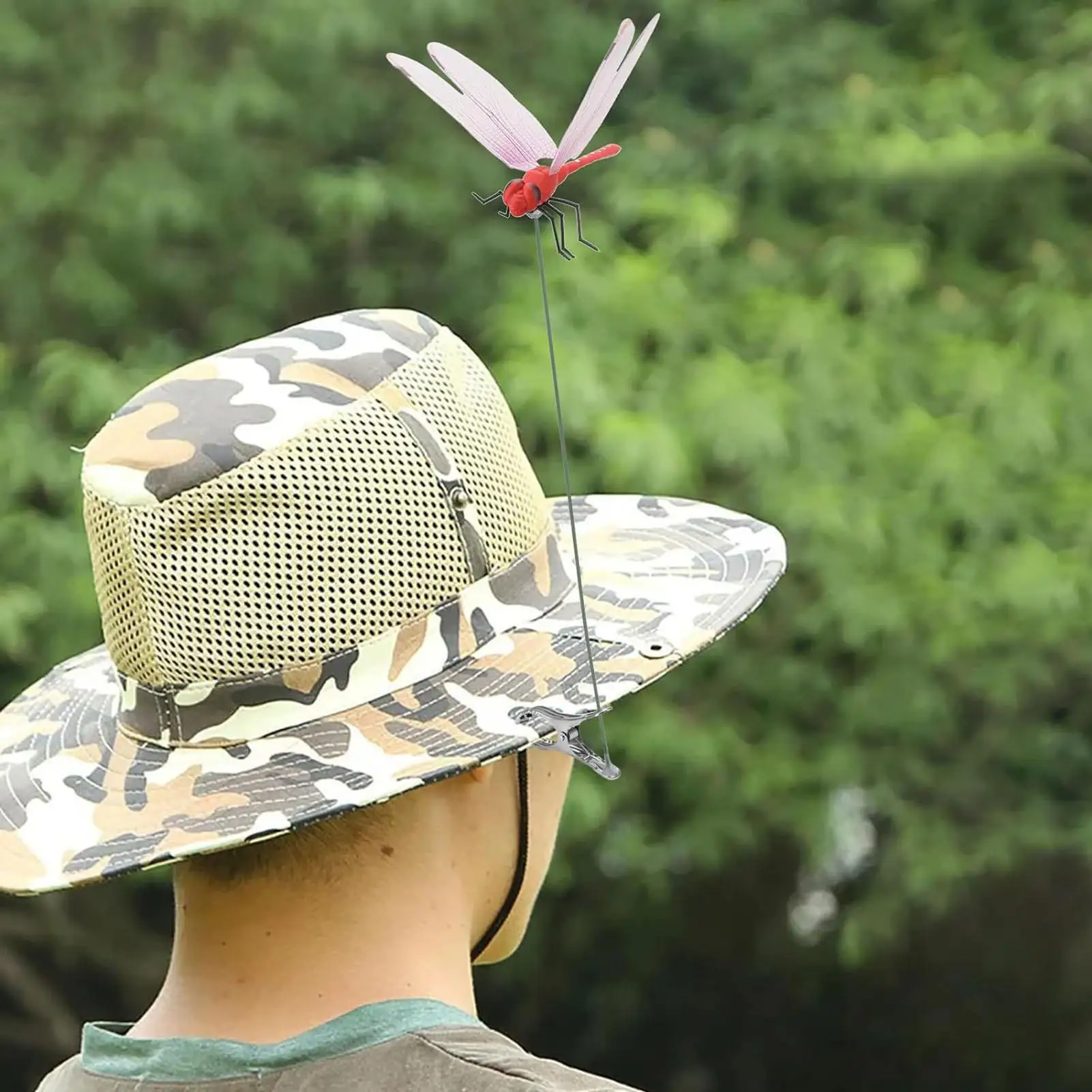 Simulation Dragonfly Clip 12Pcs Insect repellent tools Realistic Dragonfly Hat Clamp Fly Scare Devices For Indoor Outdoor