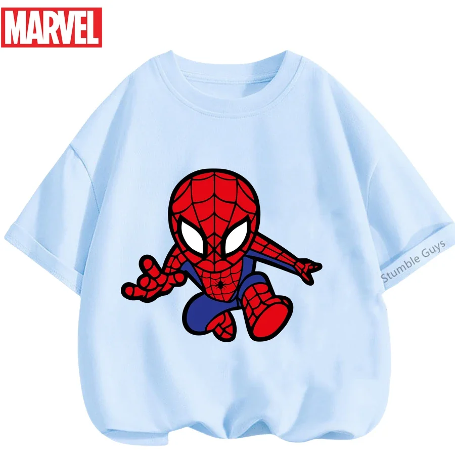 

Детская футболка Marvel с изображением Человека-паука, одежда с изображением Человека-паука для мальчиков и девочек, летние футболки с графическим принтом для детей от 3 до 14 лет