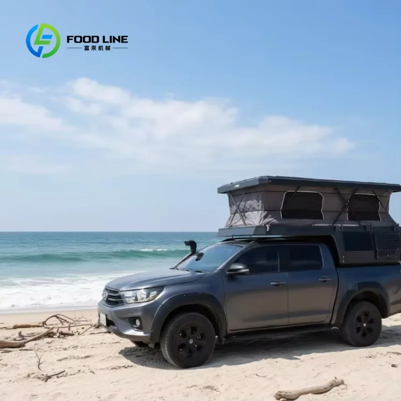 Customized 4x4 Off-road Pickup Tent Modern Aluminum Lightweight Flat Bed Pop Up Slide-In Truck Camper with Pop Top