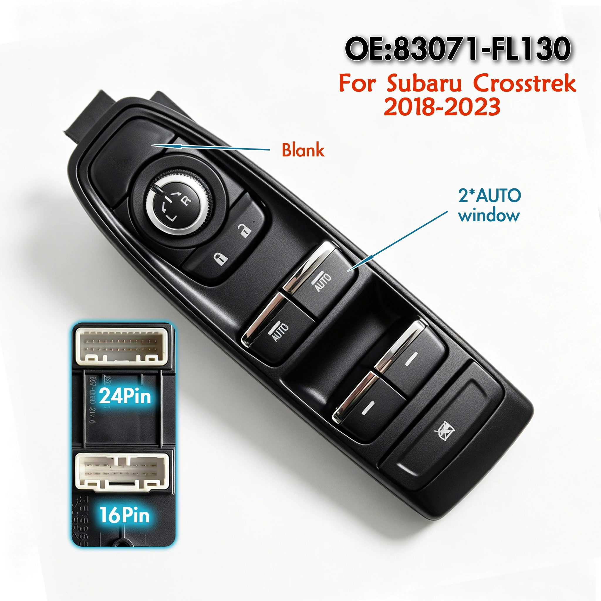 83071-FL130 For Subaru Crosstrek 2018-2023,Front Left Electric Master Power Window Switch Glass Lifter Control Button Panel