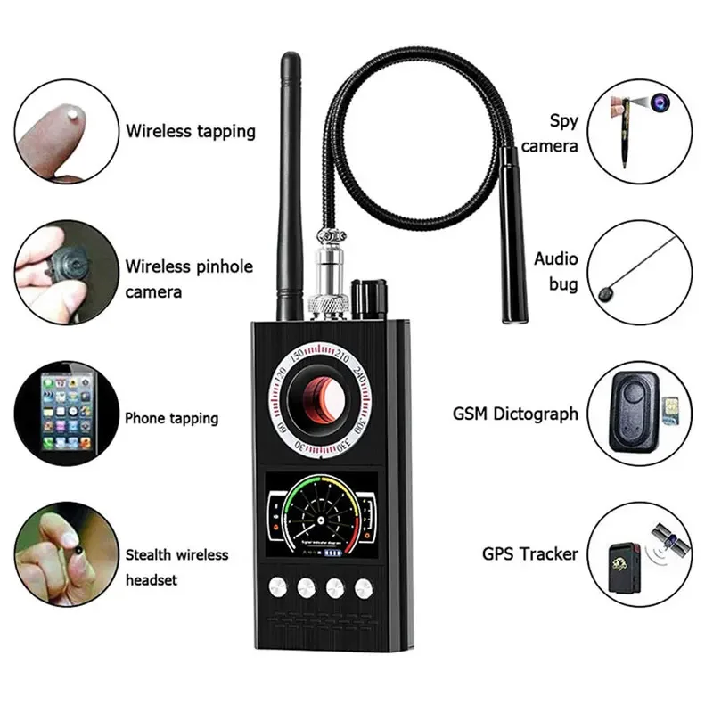 K68 كاشف كاميرا مضاد للصريح حماية أمنية كاميرا إشارة الترددات اللاسلكية مستلزمات الحشرات أدوات تجسس مخفية جهاز تعقب GPS للسيارة مكتشف