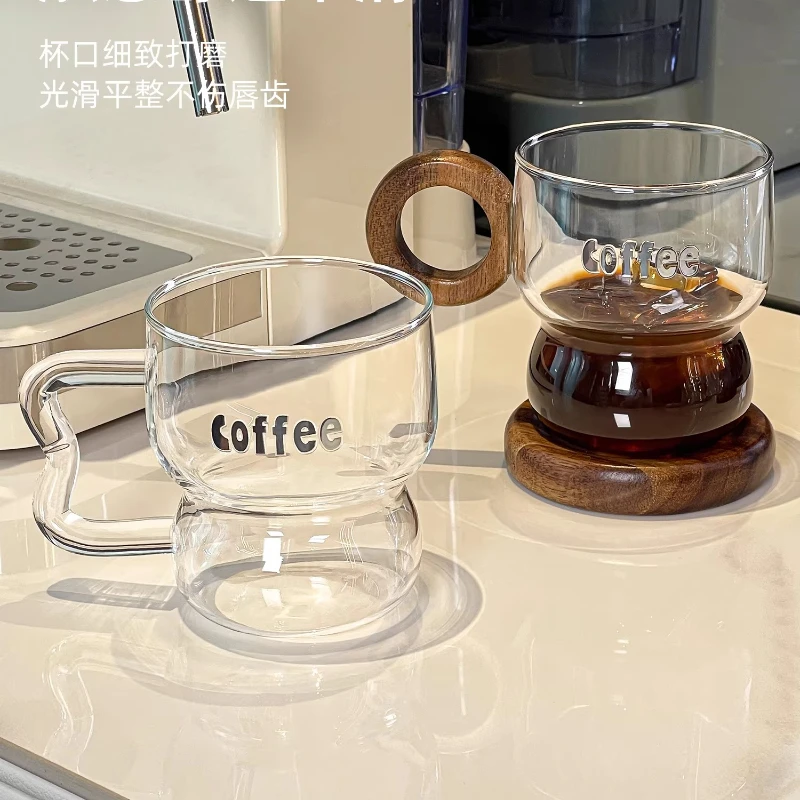 

Yjq mug office glass drinking water household coffee juice cold drink cup