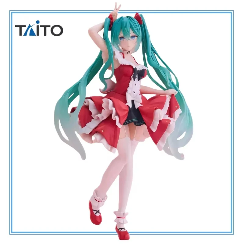タイトーオリジナル初音ミクアニメフィギュアファッションロリータ初音ミク-18-センチメートルアクションフィギュアかわいいモデルデスクトップ装飾玩具ギフト