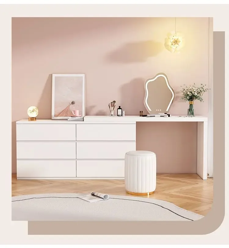 

Dresser Bedroom Modern Simple Light Luxury Bedside Cabinet Retractable Makeup Table