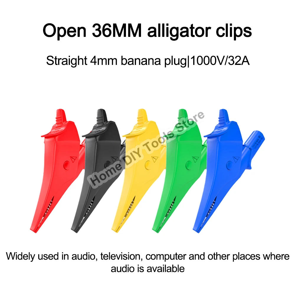 Insulated Battery Test Clip 36mm HV Alligator Clip For Banana Plug 4mm Multimeter Pen Cable Probes Crocodile Clip