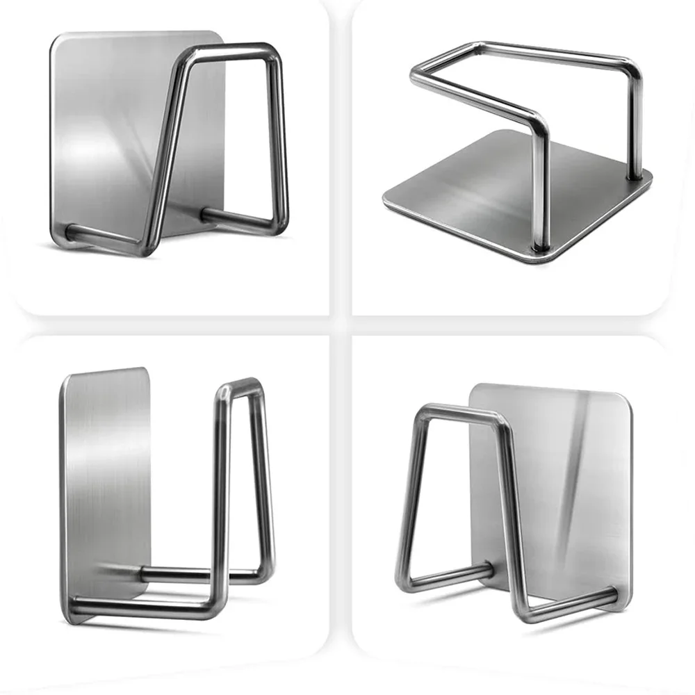 Kitchen Stainless Steel Sink Sponges Holder Self Adhesive Drain Drying Rack Kitchen Wall Hooks Accessories Storage Organizer image 3