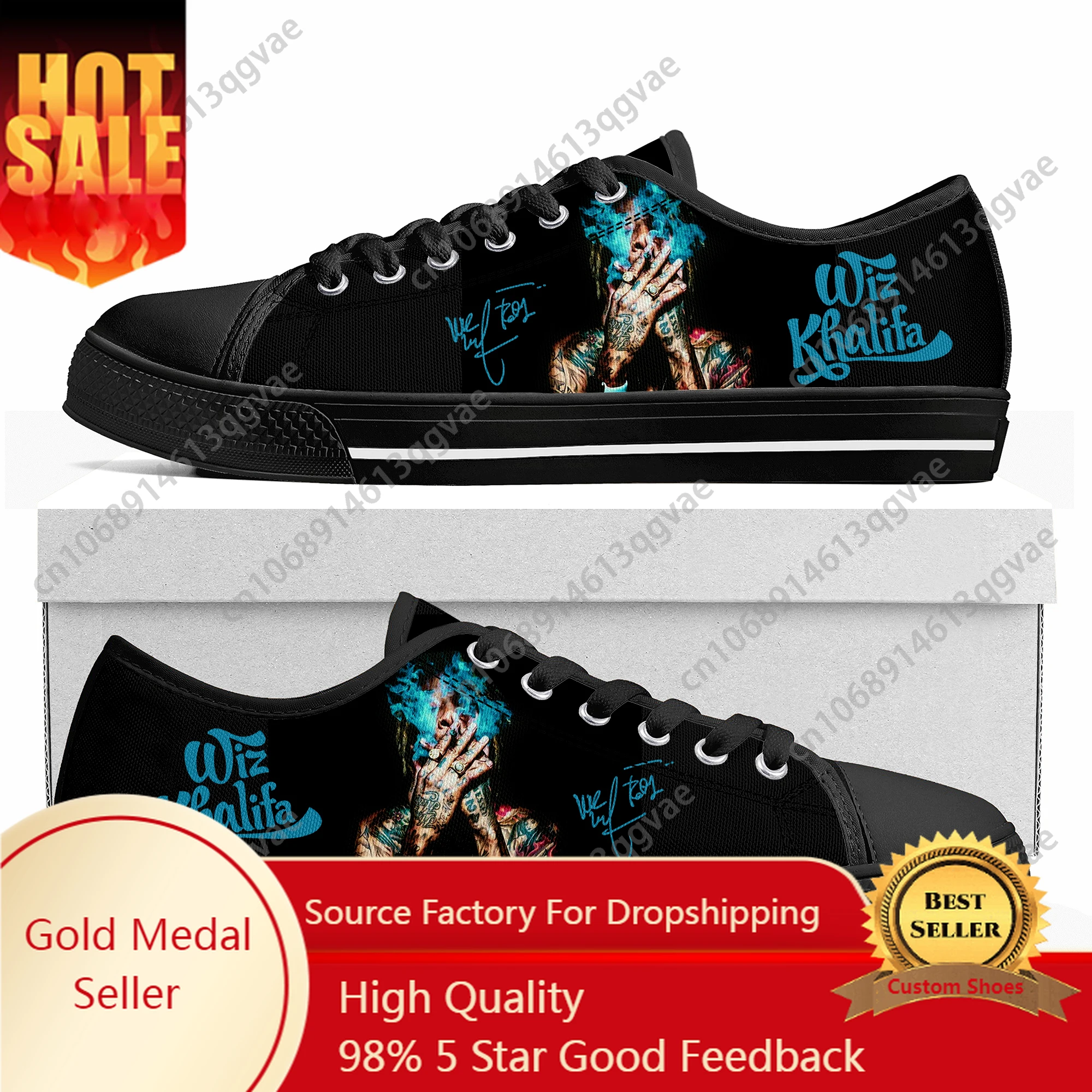 

Wiz American Rapper Khalifa Singer Low Top Sneakers Womens Mens Teenager High Quality Shoes Custom Canvas Sneaker Couple Shoe