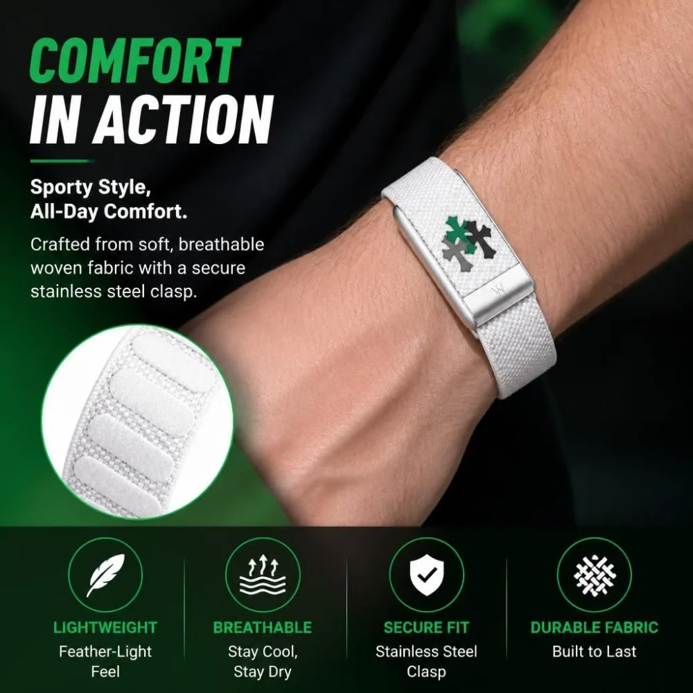 WHOOP 5.0 MG Cross Print Strap Nylon Elastic Woven Band U Shape Metal Buckle Fitness Tracker Replacement Wristband