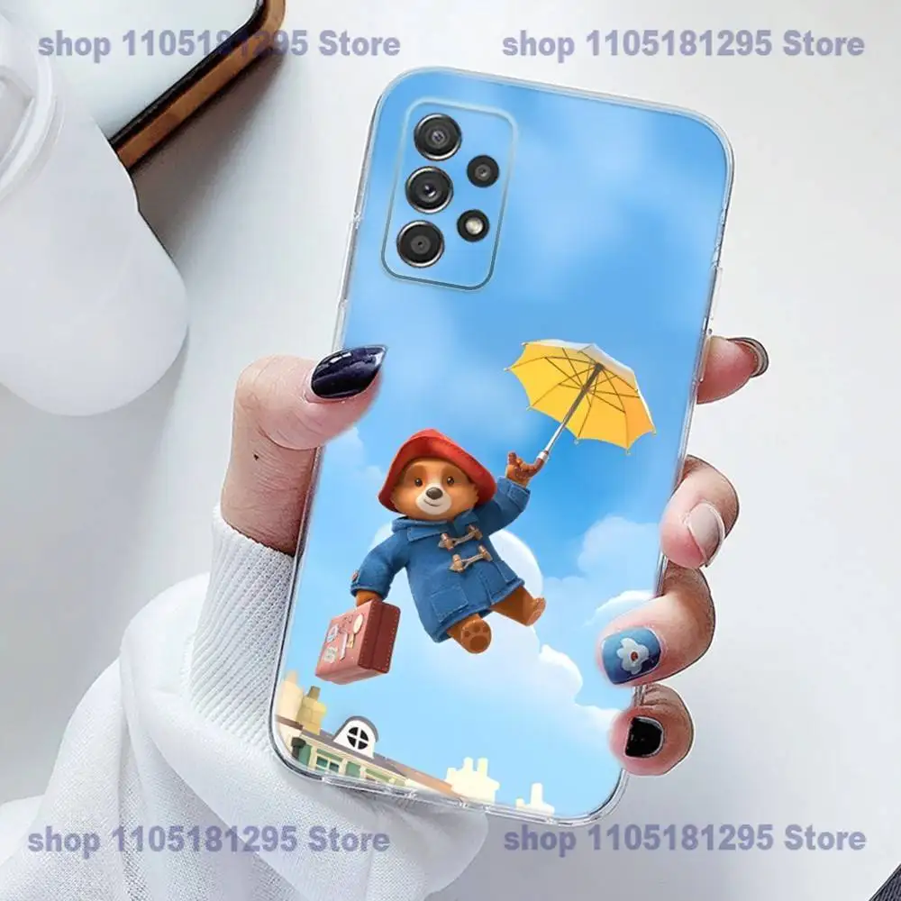 Coque de téléphone en Silicone, dessin animé p-paddington b-bears, pour Samsung S23,21,22,20 FE lite,S10,9,PIus,A70, souple et transparente