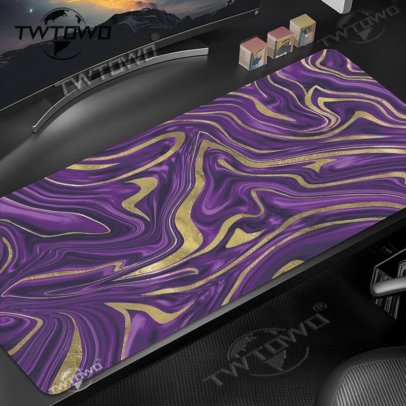 لوحة ماوس تجريدية أرجوانية سائل للألعاب XL Home Large HD Mousepad XXL Playmat غير قابلة للانزلاق للمكتب من المطاط الطبيعي الناعم PC لوحة ماوس