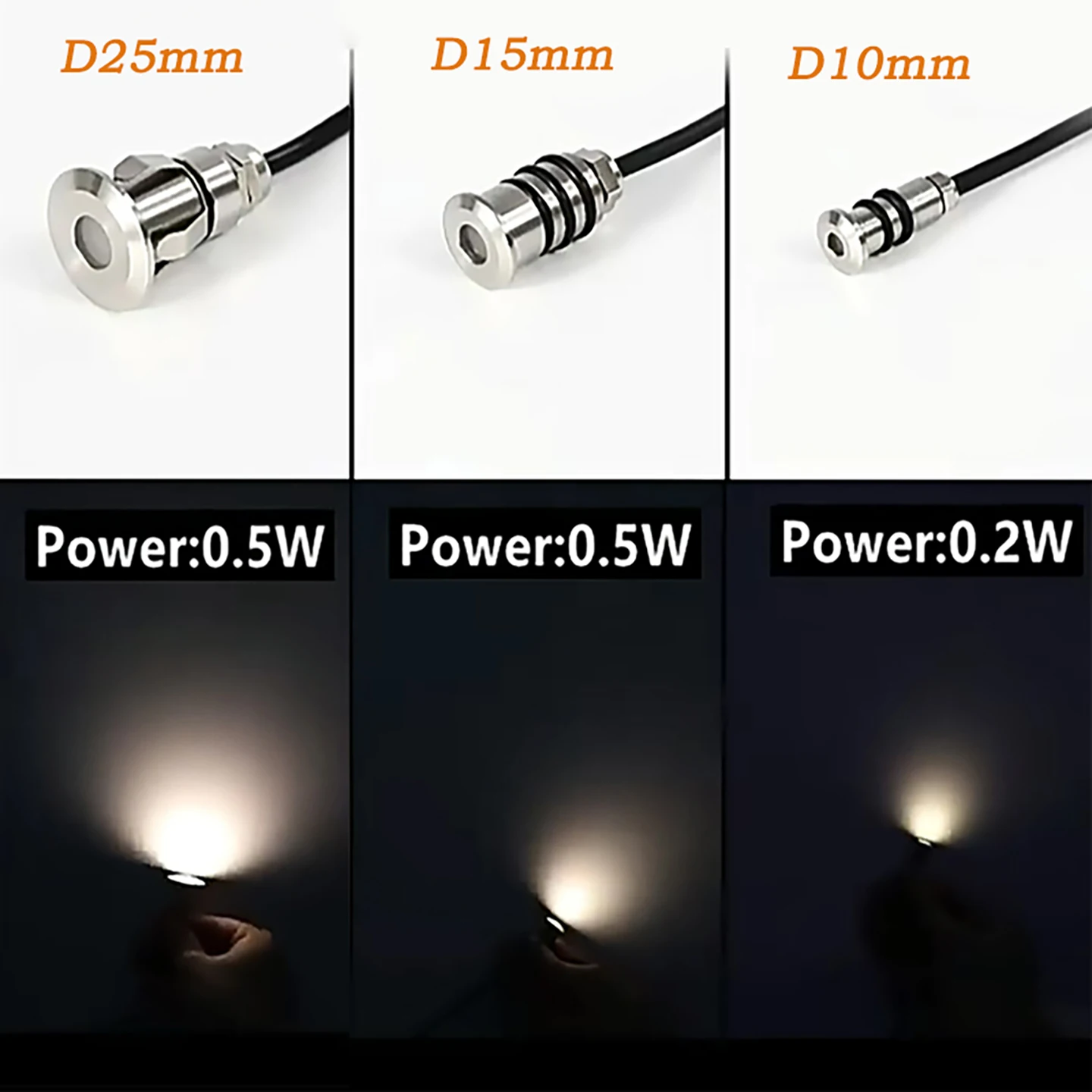 Mini LED IP68 Waterproof Stainless Steel Pool Light DC12V 24V Small Spotlight Staircase Passage Garden Terrace Underground Light