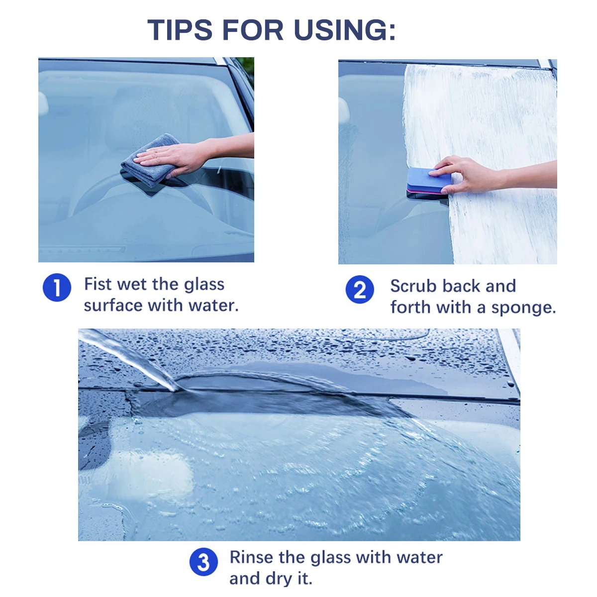 مزيل فيلم زيت زجاجي للسيارة - معجون تنظيف الزجاج الأمامي الفاخر، كريم إزالة الفيلم الفعال للنوافذ الواضحة والتفصيل التلقائي