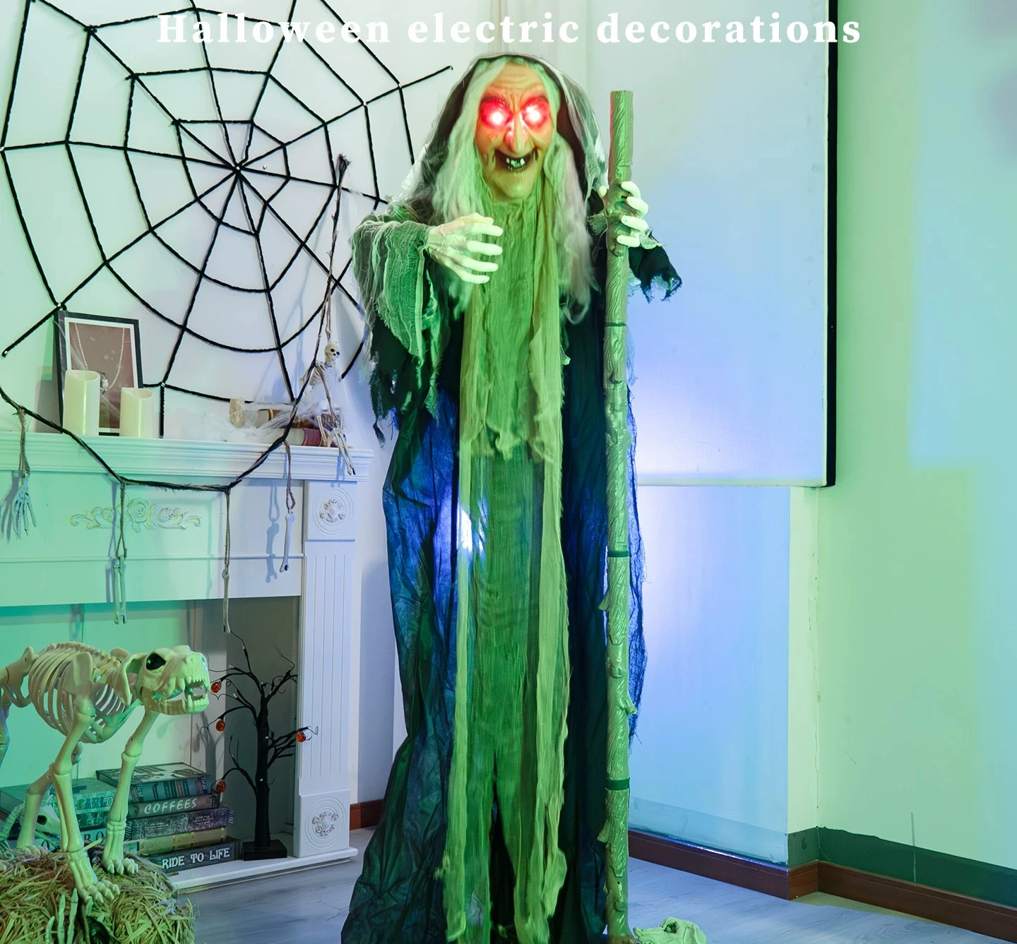 Factory Direct 20.26 million Holy Day 1.7m Head Scalves Old Witch Ornament Haunted House Festival Outdoor Courtyard Luminous