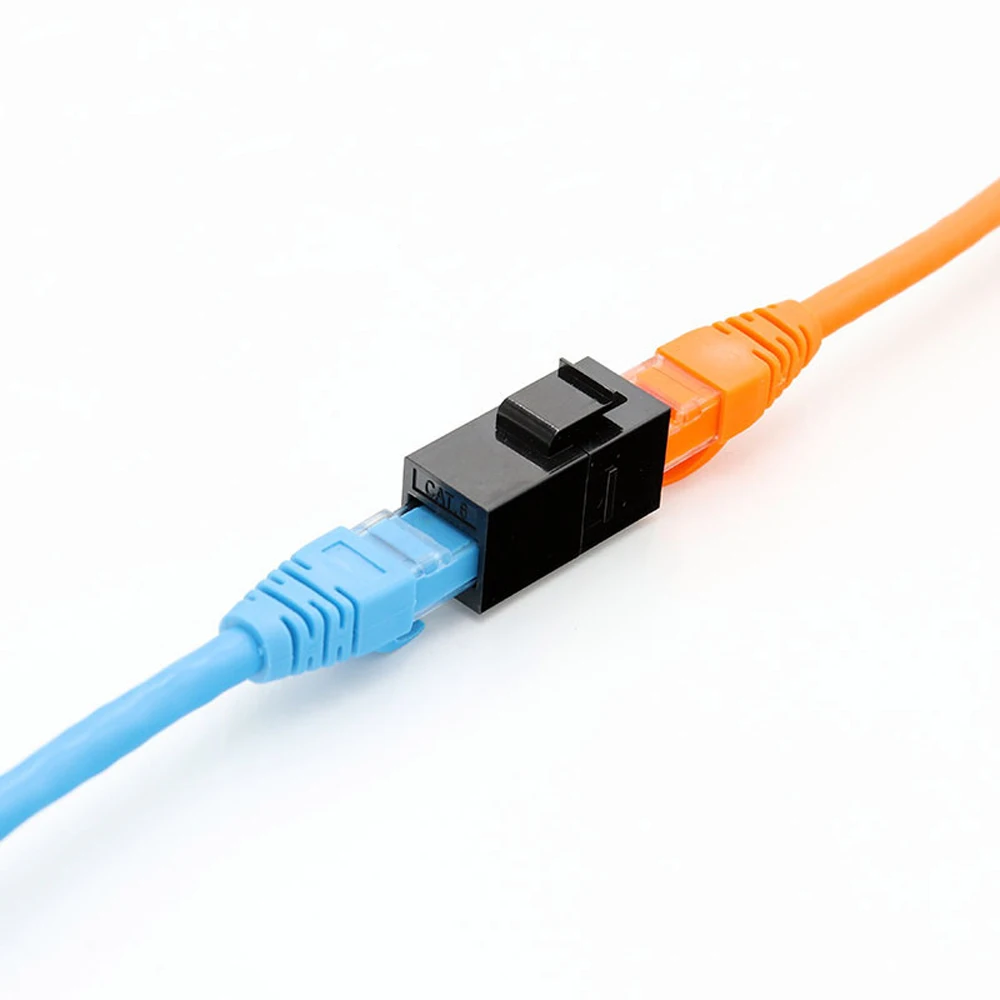 CAT6 Ethernet Network Connector Network Straight-through Head Cable Connector Computer Dual-pass Network Cable Extension Socket