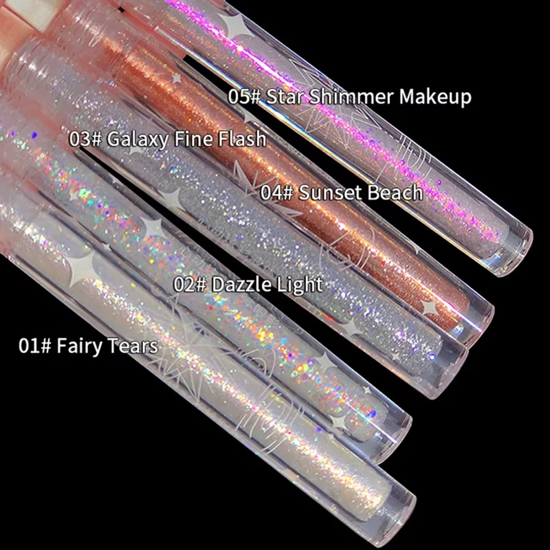 Ombretto liquido Glitter perlato Trucco occhi portatile delicato per donna Alto pigmento Impermeabile Duraturo Non facile da sbiadire