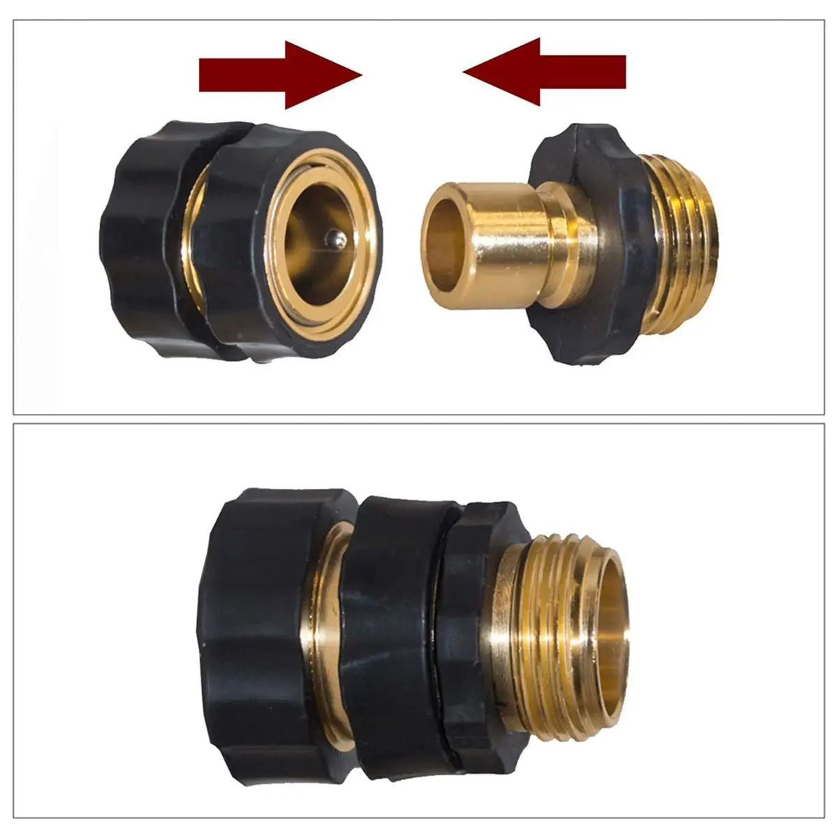 1 Set Garden Hose Quick Connector, 3/4 Inch Male and Female Garden Hose Fitting Quick Connector